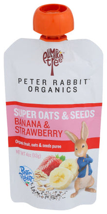 Wholesale Pumpkin Tree Peter Rabbit Organics Super Oats & Seeds Banana & Strawberry 4.0oz- Bulk