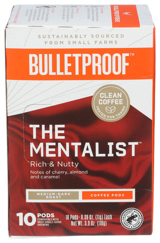 Bulletproof The Mentalist Medium Dark Roast Pods Clean Coffee 3.9oz 6ct