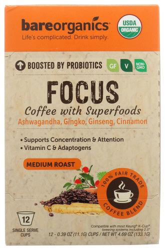 Organic Focus Coffee Single-Serve Cups 10oz 12ct