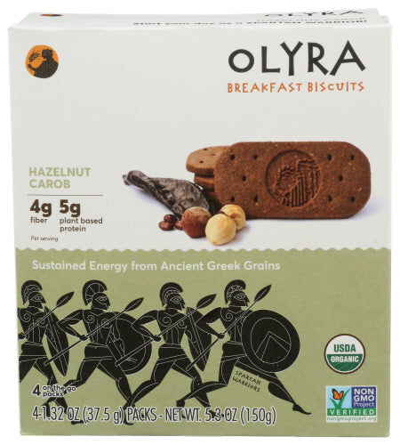 Wholesale Olyra Organic Hazlenut Carob Breakfast Biscuits 5.3oz 6ct-6.0ct Case Bulk