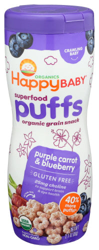 HappyBaby Puffs Purple Carrot & Blueberry Bites Puffs 2.1oz