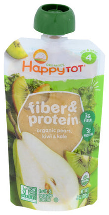 Wholesale HappyTot Fiber & Protein Pouch Pears Kiwi & Kale 4 oz.- Bulk