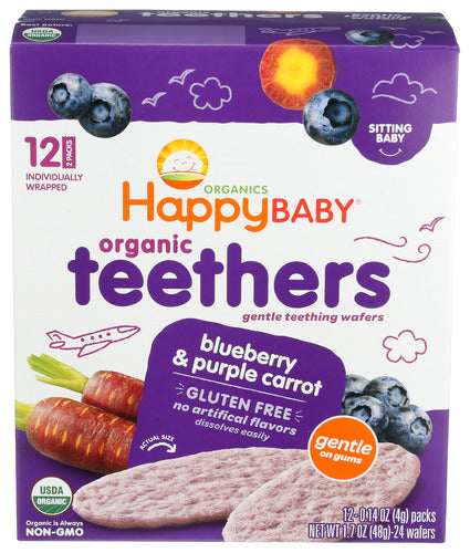 HappyBaby Blueberry & Purple Carrot Organic Teethers 1.7oz