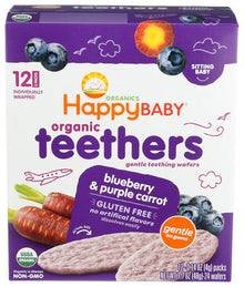 Wholesale HappyBaby Blueberry & Purple Carrot Organic Teethers 1.7oz- Bulk