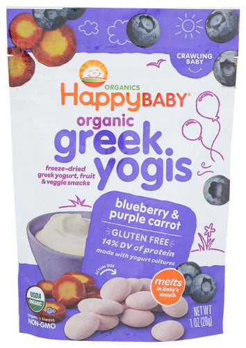 HappyBaby Organics Greek Yogis Blueberry Purple Carrot 1.0oz