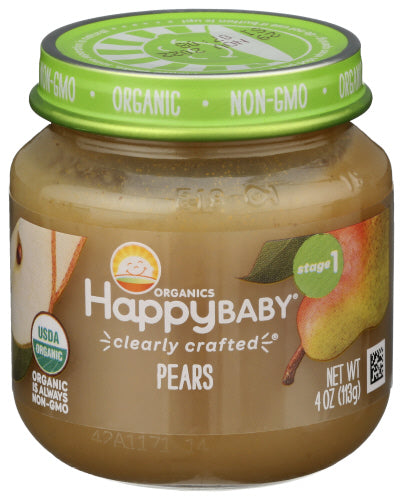 HappyBaby Organic Baby Food Pears Jar 4 oz