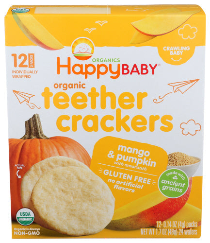 HappyBaby Mango & Pumpkin Organic Teether Crackers 1.7oz