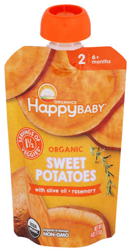 HappyBaby Organic Sweet Potatoes With Olive Oil + Rosemary 4.0oz