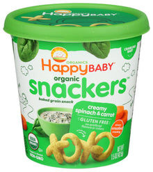 Wholesale HappyBaby Organic Snackers Creamy Spinach & Carrot 1.5oz- Bulk