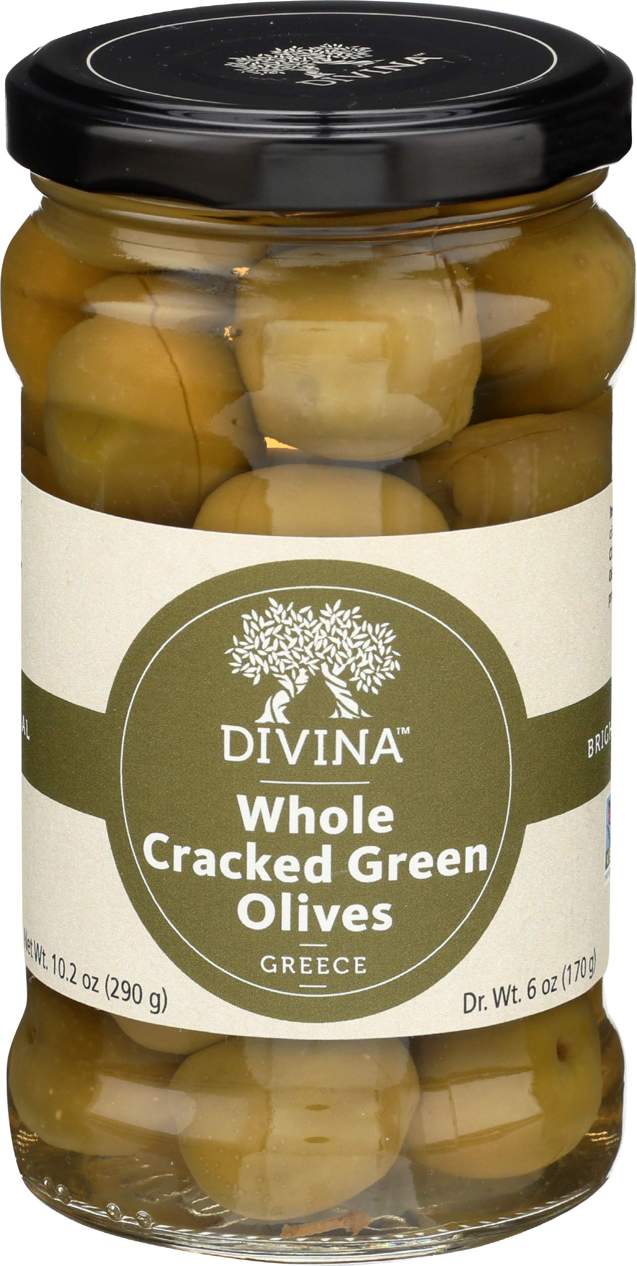 Divina Cracked Green Olives 6oz 6ct