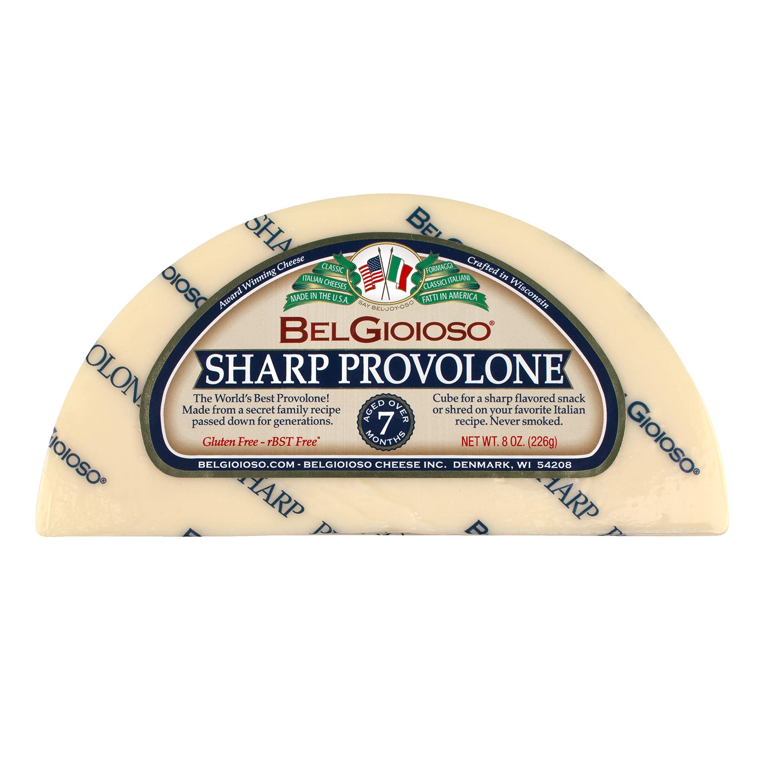 BelGioioso Sharp Provolone Cheese Wedge 8oz 12ct