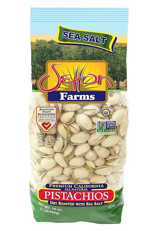 Setton Farms Dry Roasted and Salted Pistachios Premium California In-Shell Pistachios 1 lb Bag