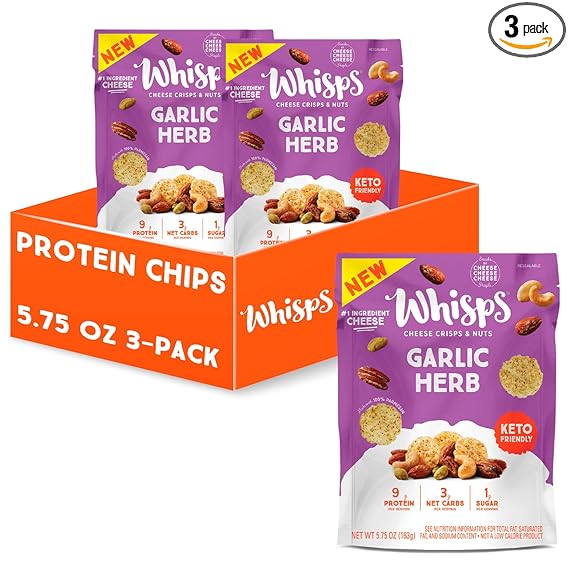 Whisps Cheese Crisps & Nuts Snack Mix 5.75 Oz