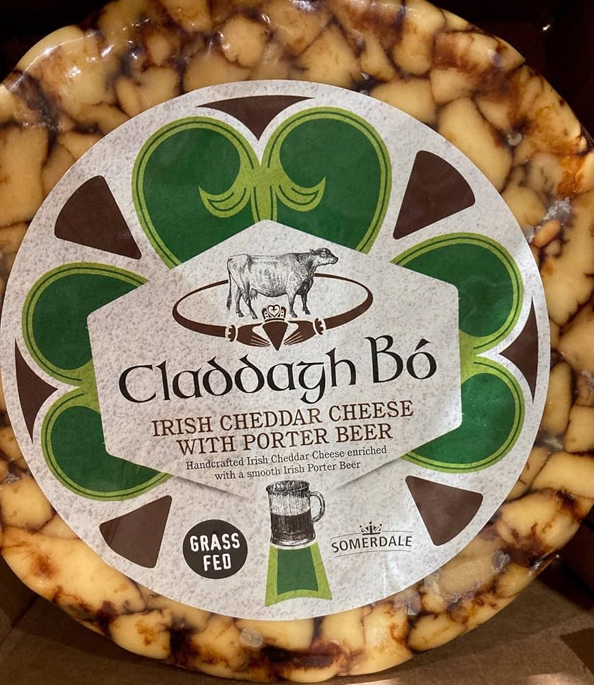 Wholesale Somerdale Claddagh Bo Irish Cheddar Cheese with Porter Beer 5.3 LB- Bulk