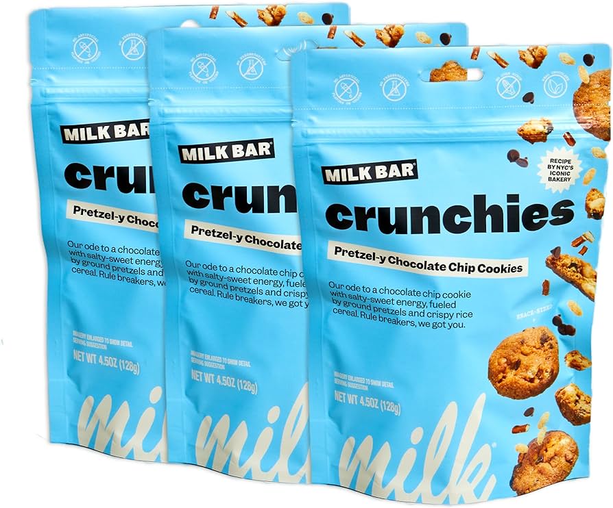 Milk Bar Crunchies Pretzel-y Chocolate Chip Cookies 4.5 Oz Peg Bag