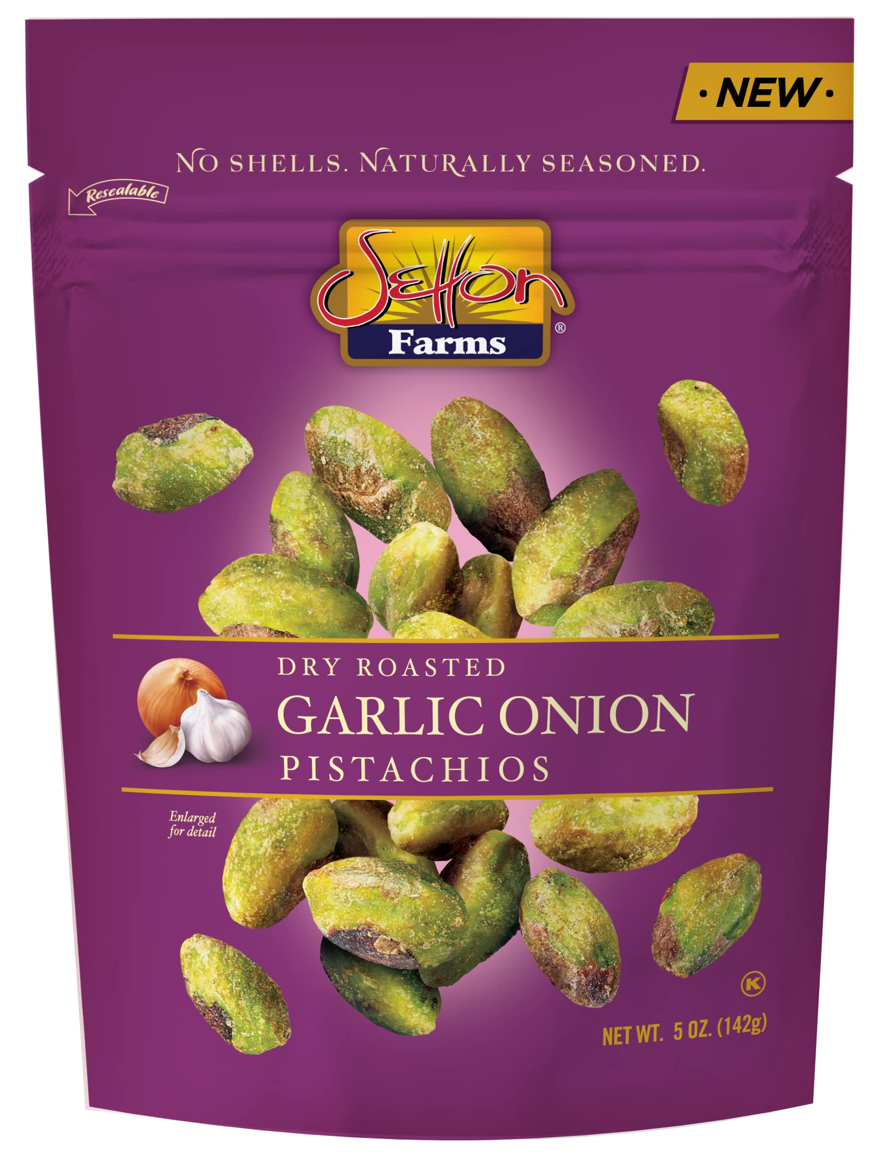 Setton Farms Seasoned Pistachios Kernels - Garlic Onion 5 Oz Bag