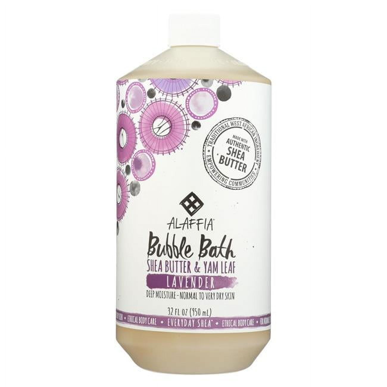 Alaffia Everyday Shea Bubble Bath, Lavender Bottle