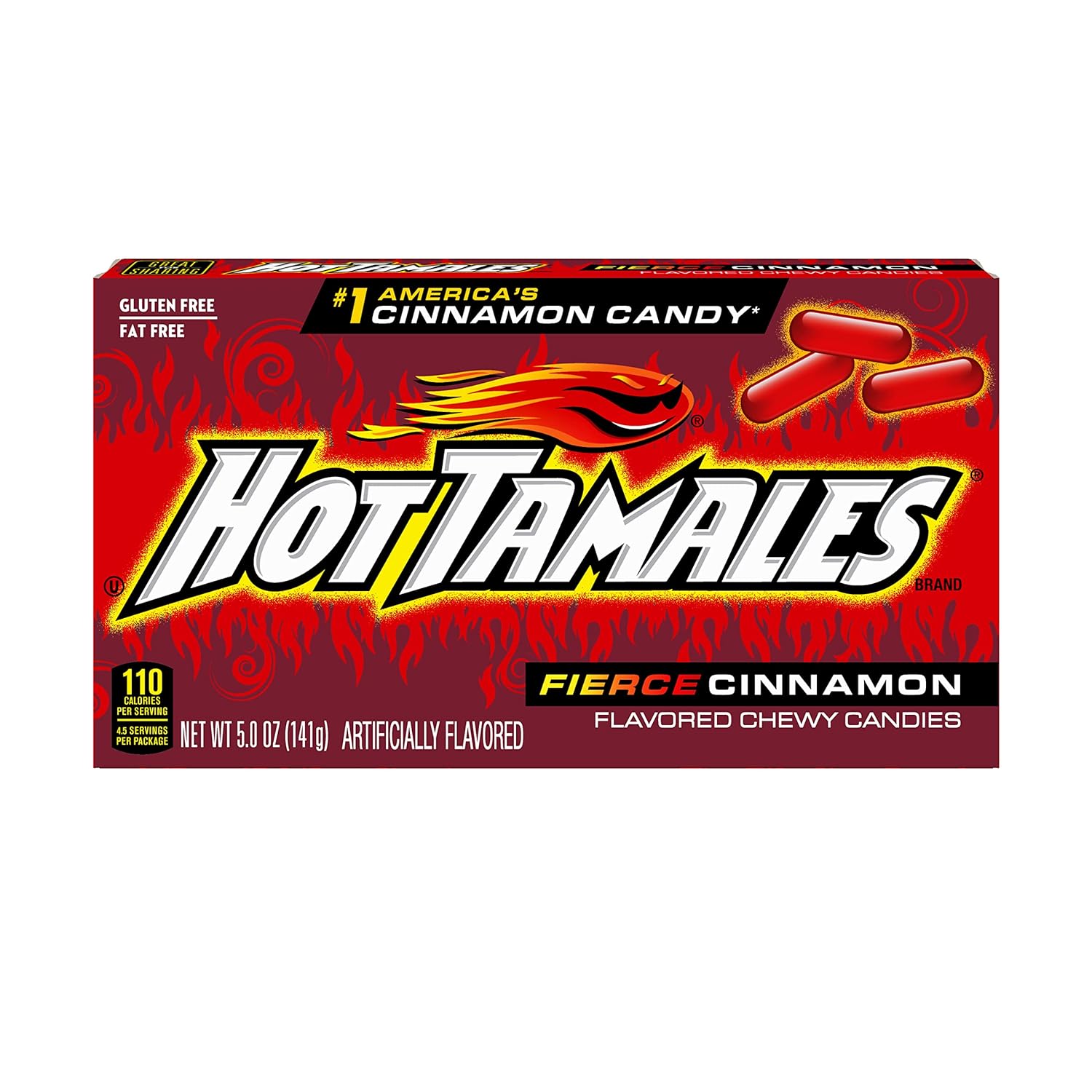 Hot Tamales Fierce Cinnamon Flavored Chewy Candies 5 Oz Pack