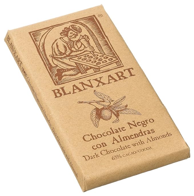 Blanxart Chocolate Bar with Nuts by Dark with Almonds 1.7oz 21ct