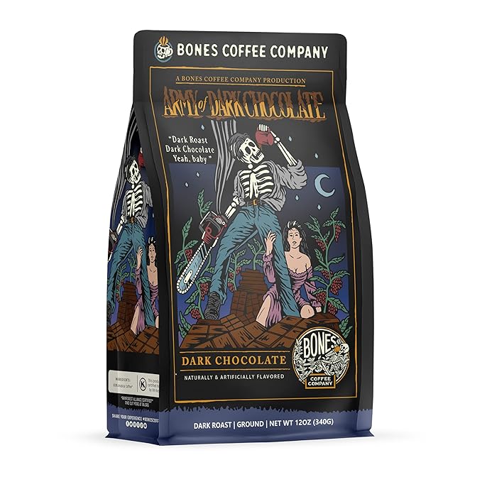 Bones Coffee Company Army Of Dark Chocolate Flavored Ground Coffee 12oz 12ct