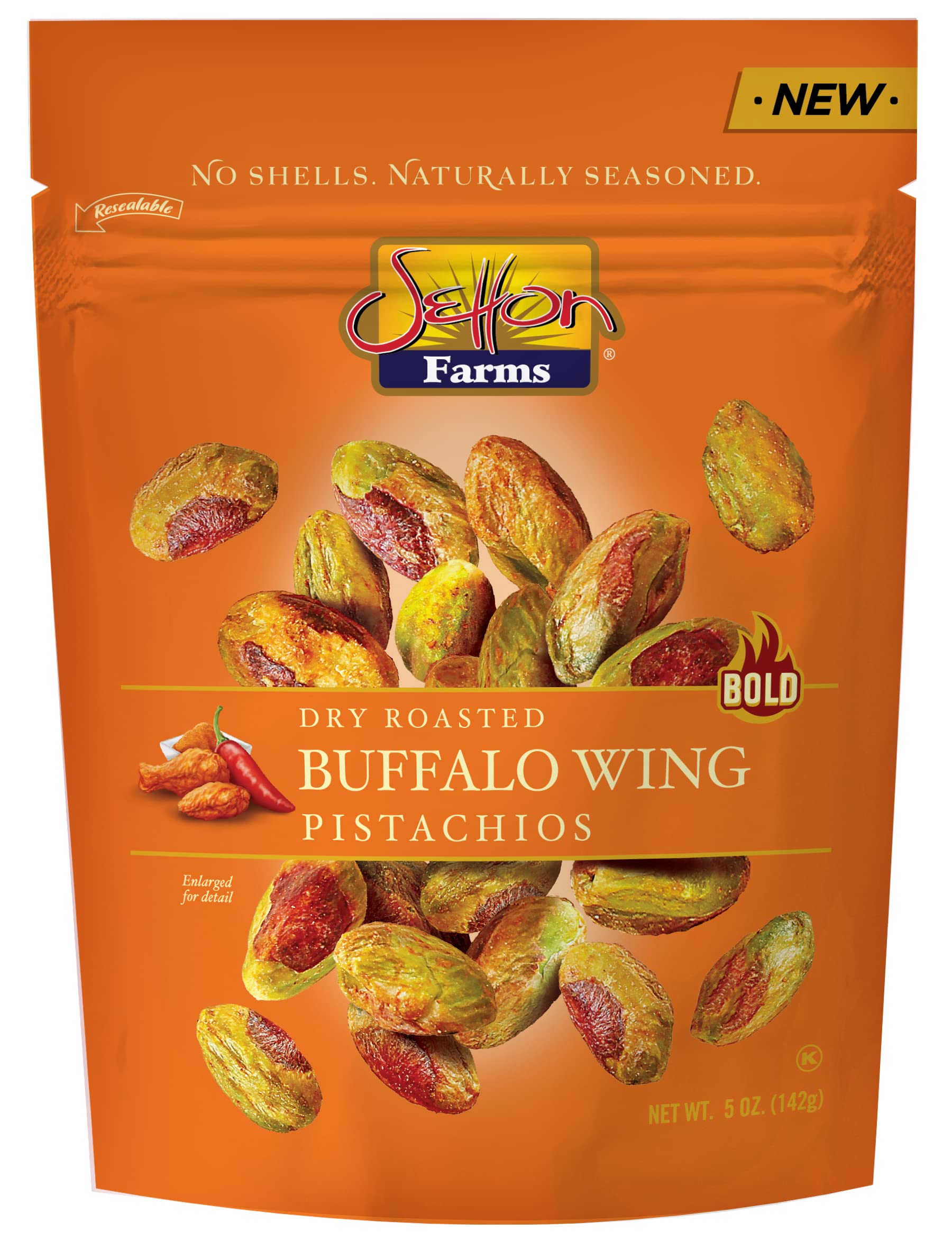 Wholesale Setton Farms Buffalo Wing Seasoned Pistachios 5 Oz Bag- Bulk