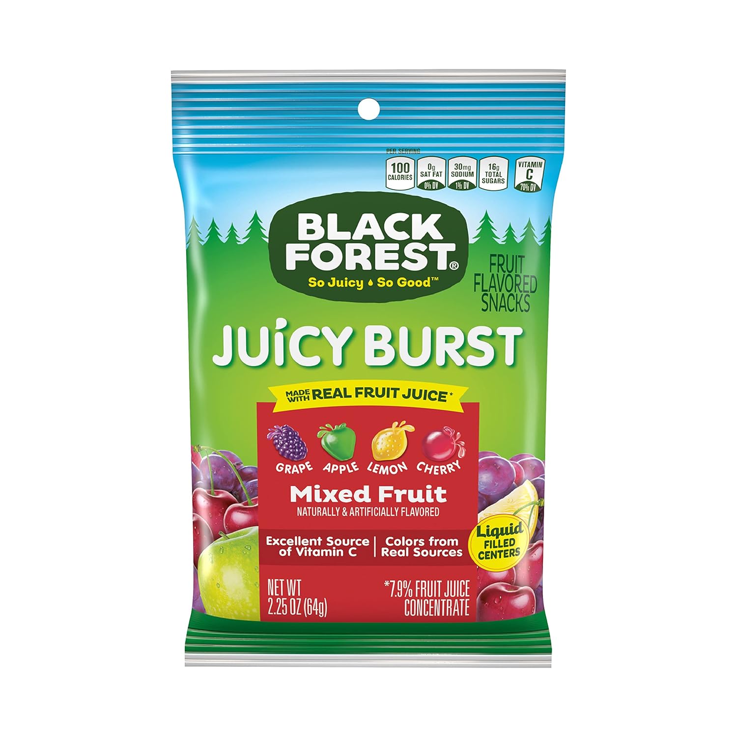 Black Forest Candy Juicy Burst Mixed Fruit 2.25 Oz Bag