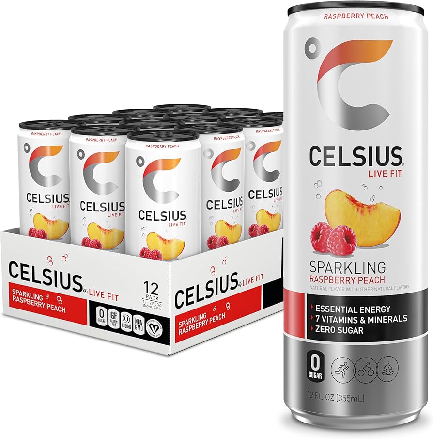 Wholesale Celsius 12/12 Oz Sparkling Raspberry Peach- Bulk