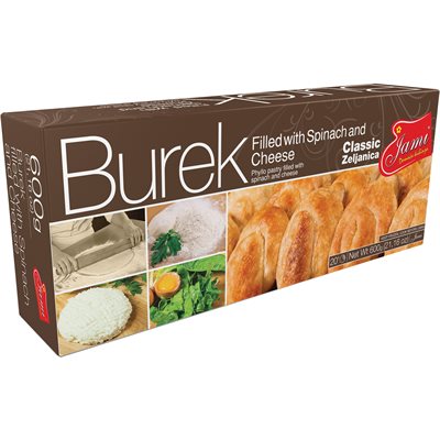 Wholesale Jami Classic Burek w/Spinach & Cheese (Zeljanica) 600g- Bulk