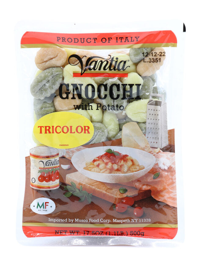 Wholesale Tricolor Gnocchi Pasta Vantia 17.5 OZ-12 Ct Case Bulk