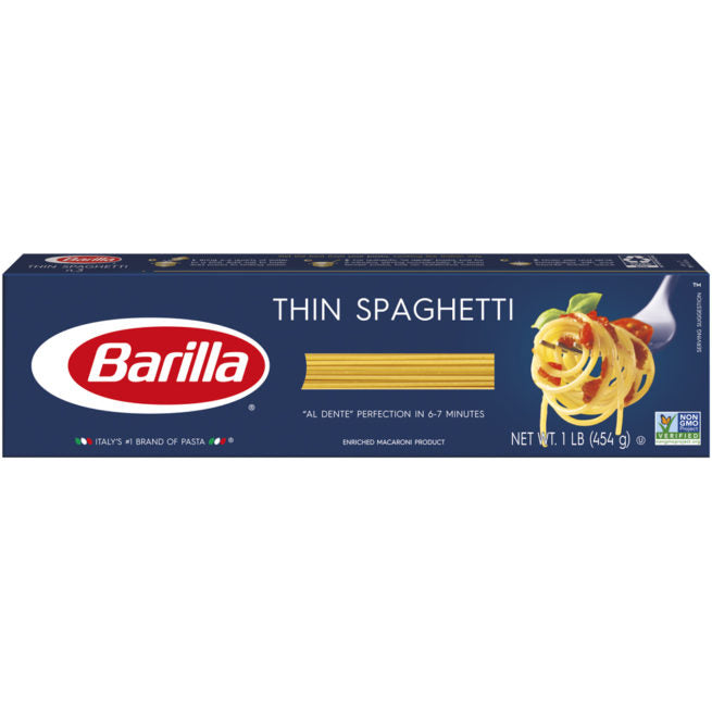 Wholesale Thin Spaghetti Pasta Barilla 1 LB-20 Ct Case Bulk