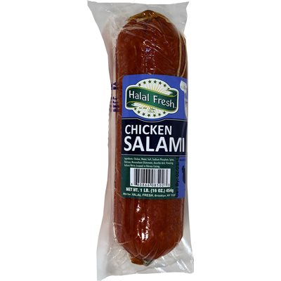 Halal Fresh Chicken Salami 1Lb (454G) Packs