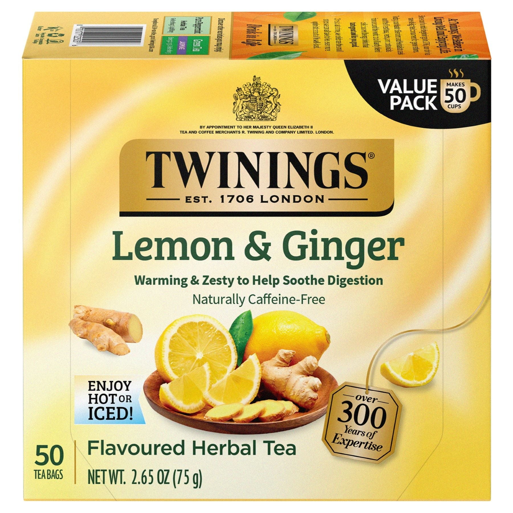 Twining Tea Lemon & Ginger Herbal Tea 2.65 Oz