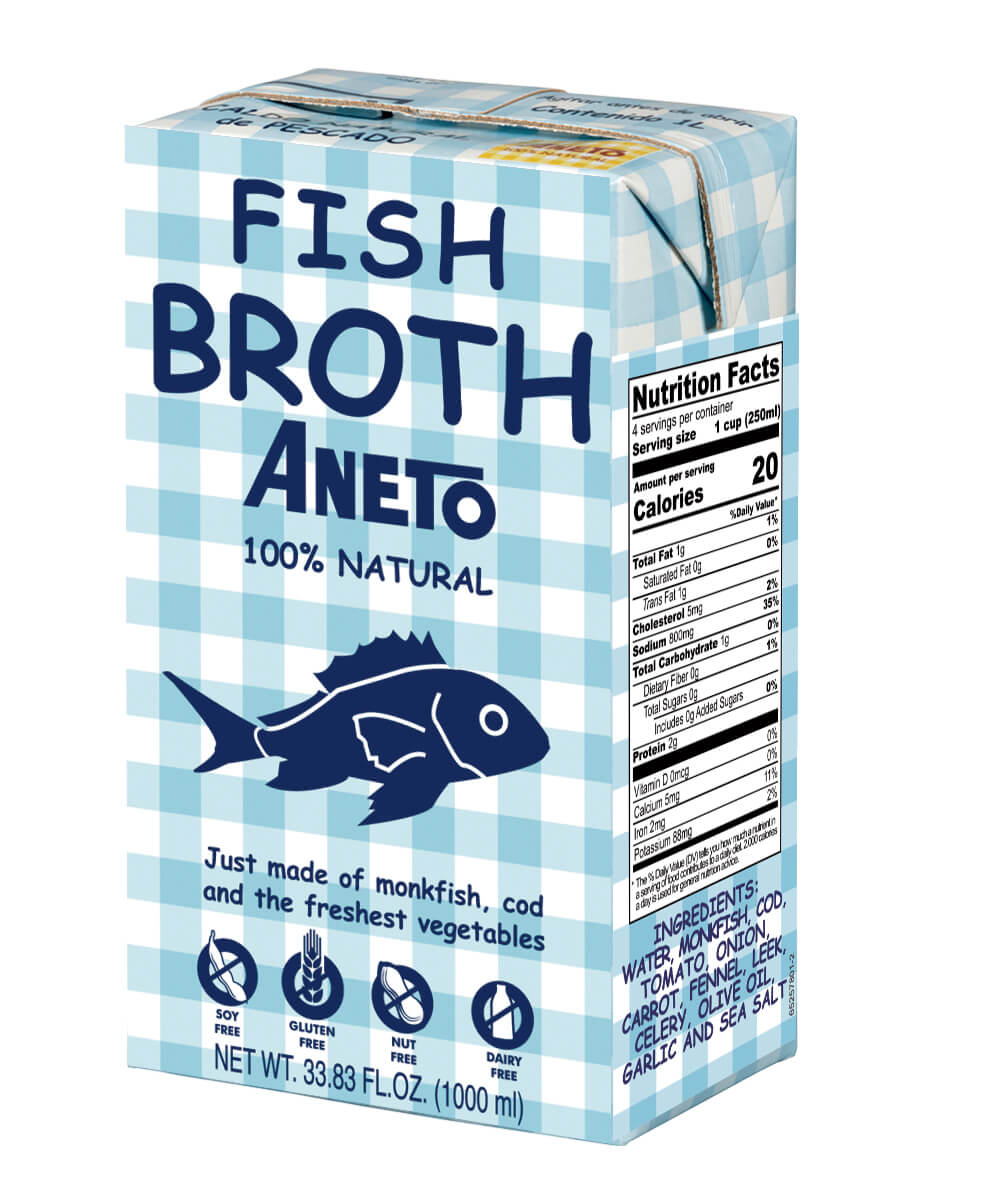 Aneto Broth 100% Natural Fish 34oz 6ct