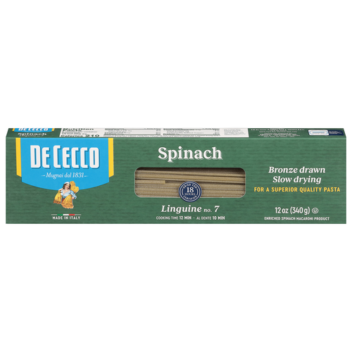 Wholesale De Cecco Spinach Linguine Pasta 12 OZ-12ct Case Bulk