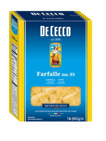 Wholesale De Cecco Farfalle Pasta 1 lb- Bulk