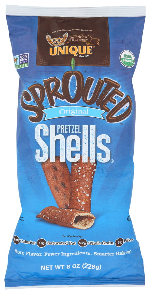 Unique Sprouted Pretzel Shells Original 8 Oz