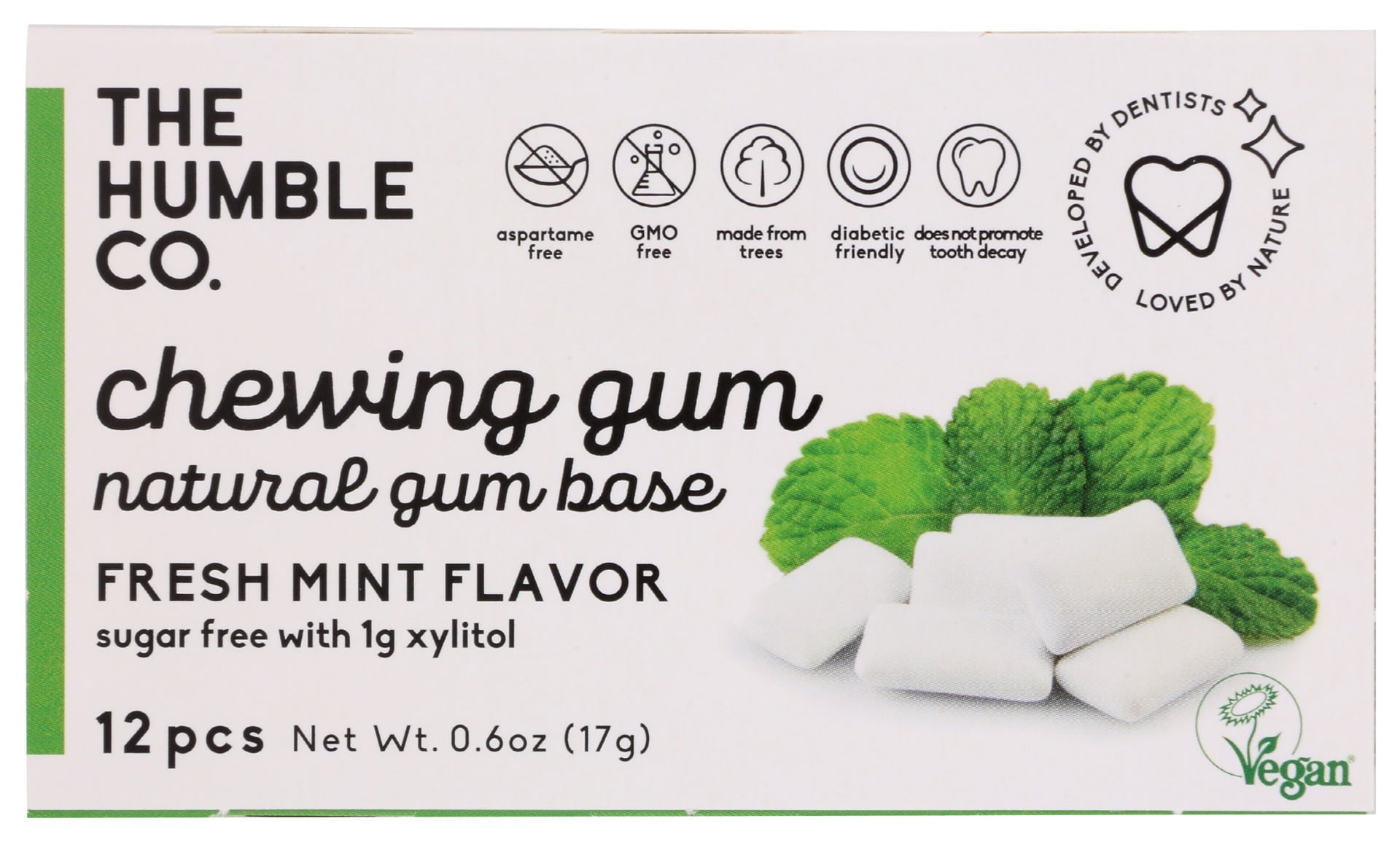 The Humble Co. Chewing Gum with Xylitol Fresh Mint