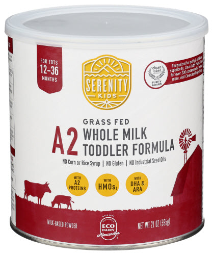 Wholesale Serenity Kids Grass Fed A2 Whole Milk Toddler Formula 21.0oz- Bulk