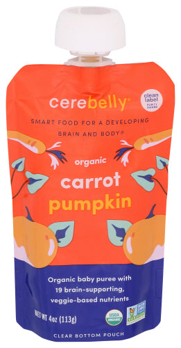 Wholesale Cerebelly Organic Baby Food Pouch Carrot Pumpkin 4 oz- Bulk