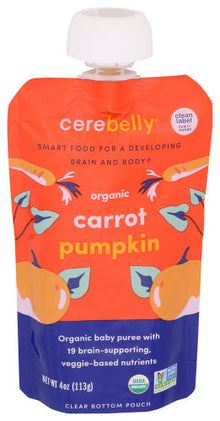 Wholesale Cerebelly Organic Baby Food Pouch Carrot Pumpkin 4 oz- Bulk