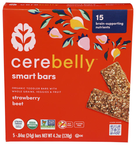 Wholesale Cerebelly Smart Bar, Organic Strawberry & Beet 4.2oz- Bulk