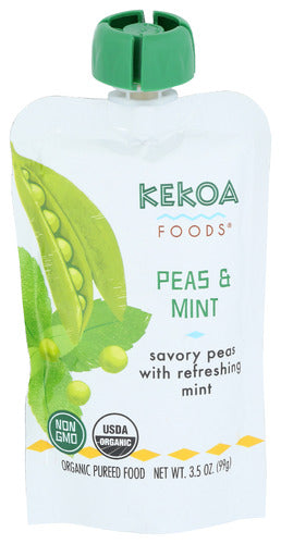 Wholesale Kekoa Foods Peas & Mint Squeeze Pouch 3.5 oz- Bulk