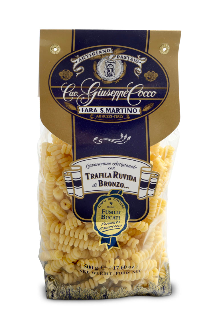 Wholesale Giuseppe Cocco Fusilli Bucati Pasta 17.5 oz-12ct Case Bulk