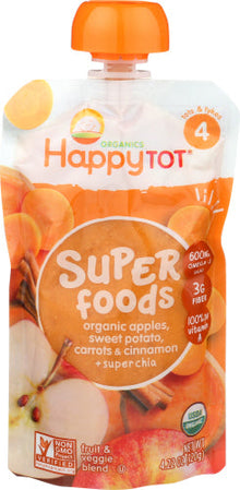 Wholesale HappyTot Organic Superfoods Sweet Potato Apple Carrot & Cinnamon 4.22 oz- Bulk