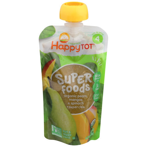 Wholesale HappyTot Organic SuperFoods Pears, Mango & Spinach 4.22oz- Bulk