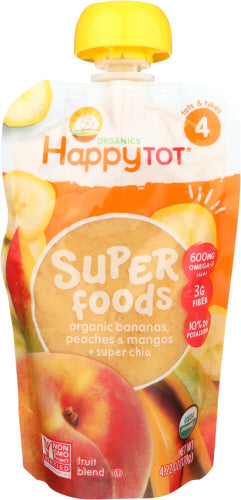 Wholesale HappyTot Superfoods Banana Mango & Peach Organic 4.22 Oz- Bulk
