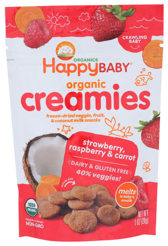 HappyBaby Organic Creamies Strawberry Raspberry And Carrot 1Oz