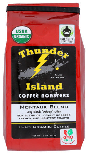 Thunder Island Coffee Roasters Organic Whole Bean Montauk Coffee Roaster 12oz 6ct