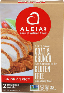 Wholesale Aleias Coat & Crunch Gluten Free Crispy Spicy 4.5 Oz Box- Bulk