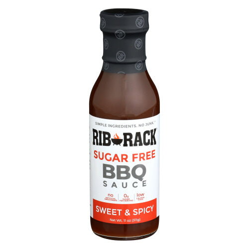 Rib Rack BBQ Sweet Spicy Sugar Free Sauce 11oz 6ct